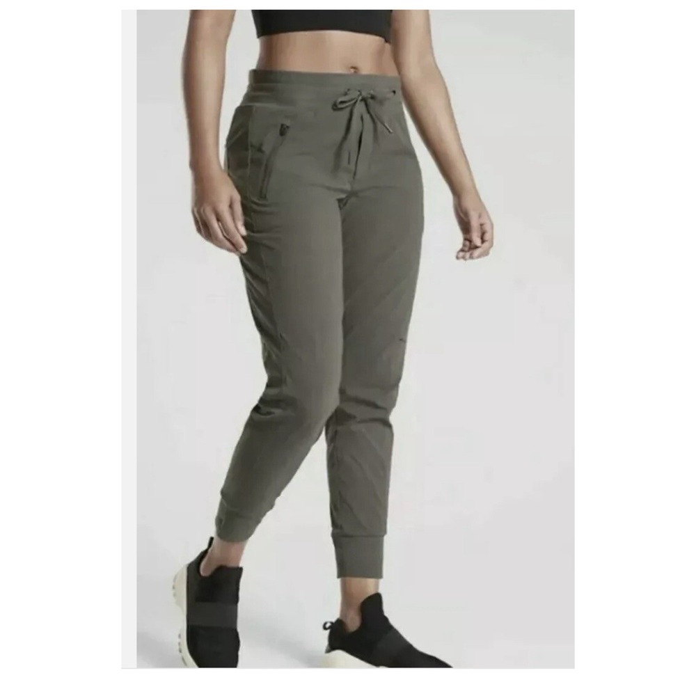 Athleta Women Sz 18 Trekkie‎ North Jogger Pant Hiking Trail Mountain Olive Green